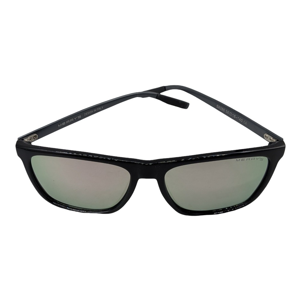Merry's S8286 Polarized Sunglasses Black Square Frame Design In Italy 56-16-140